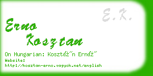 erno kosztan business card